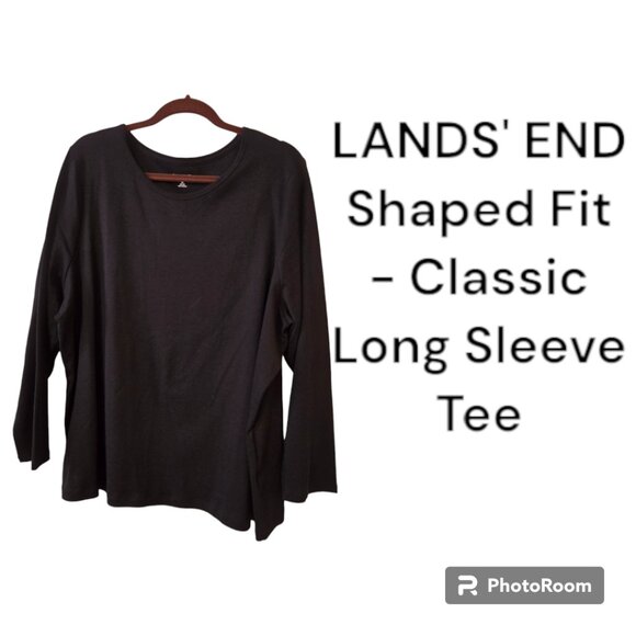 Lands End Shaped Fit - Classis Long Sleeve Tee, 3× - Picture 1 of 8
